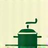Stylized icon representing a kitchen scene or food preparation area.